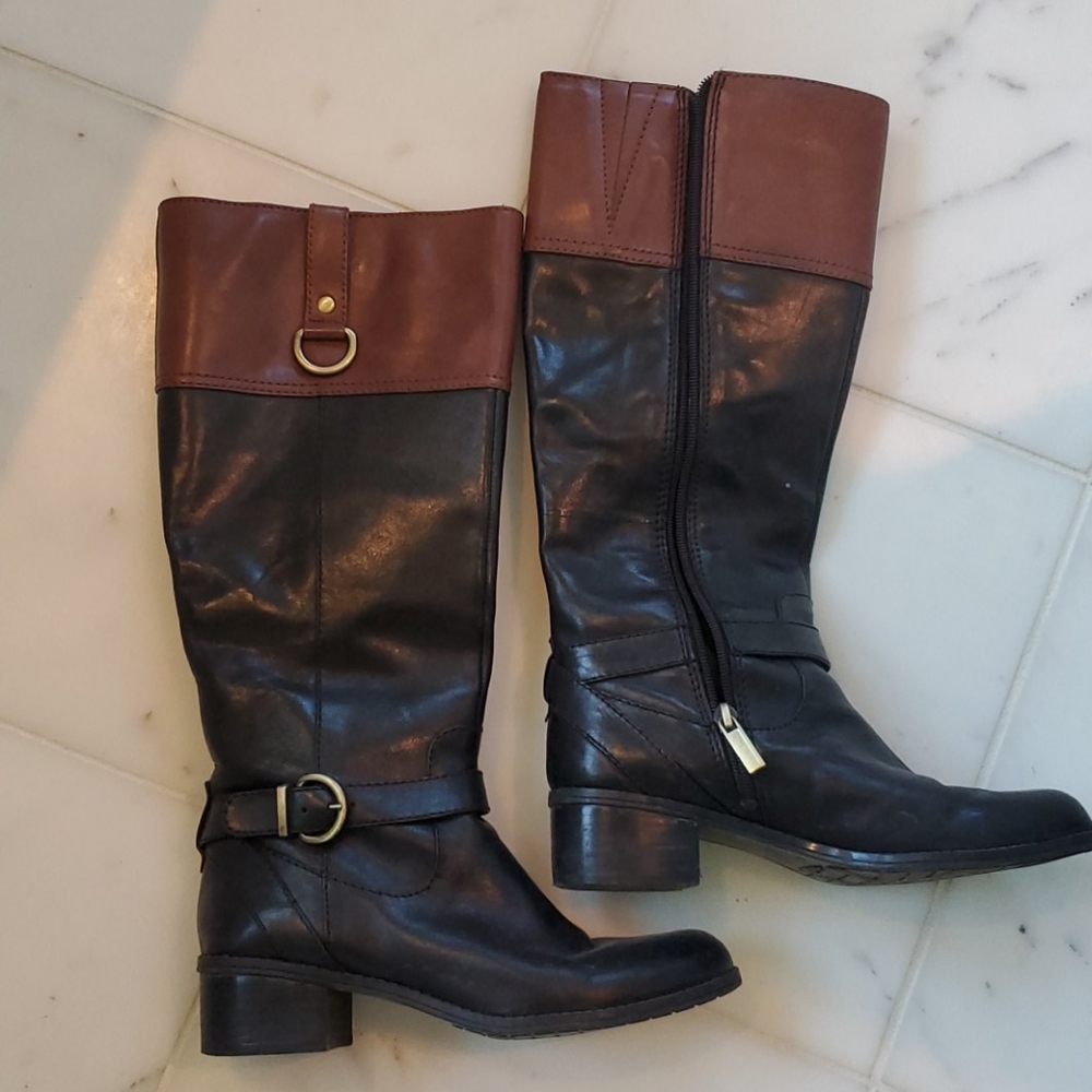 Bandolino leathe bi-color riding boots